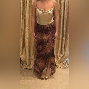 Leopard Print gown gold Chain detail by Ramy Brook sample size 0-2 NWT